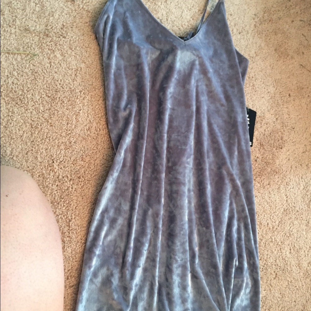 Express velvet grey dress